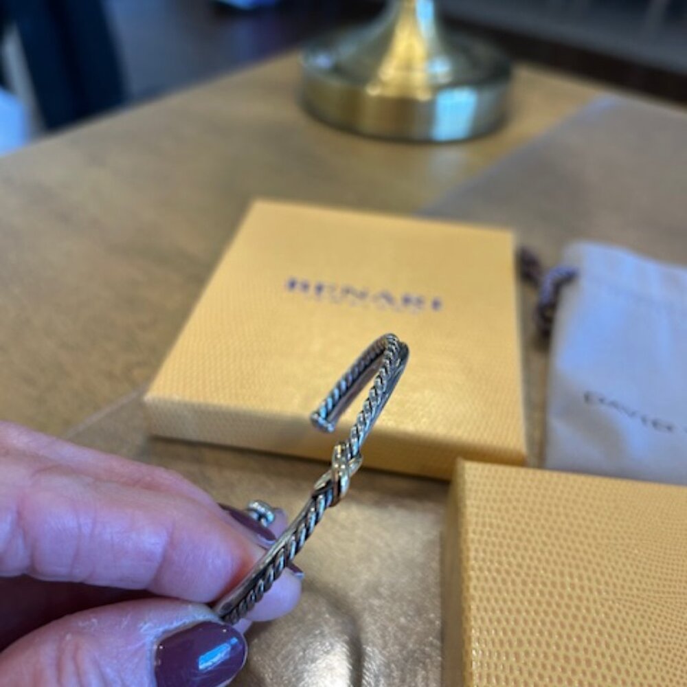 David Yurman Cable Open Cuff Bracelet | Sterling Silver | Medium Fit - Picture 6 of 8